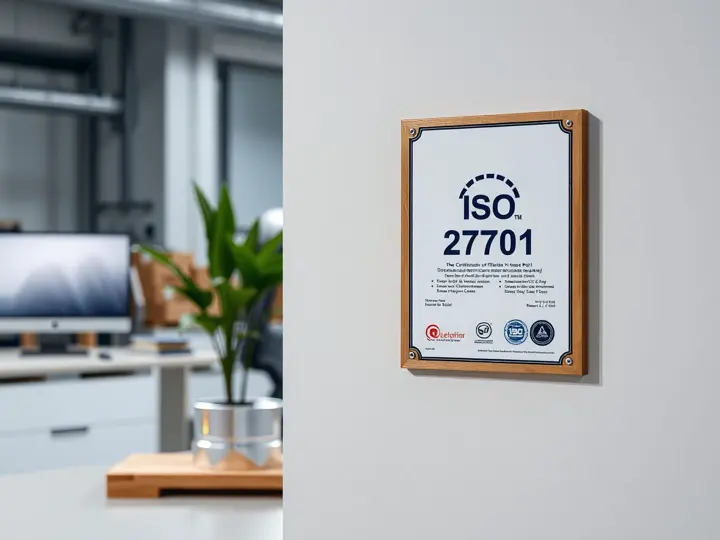 ISO 27001认证证书特写